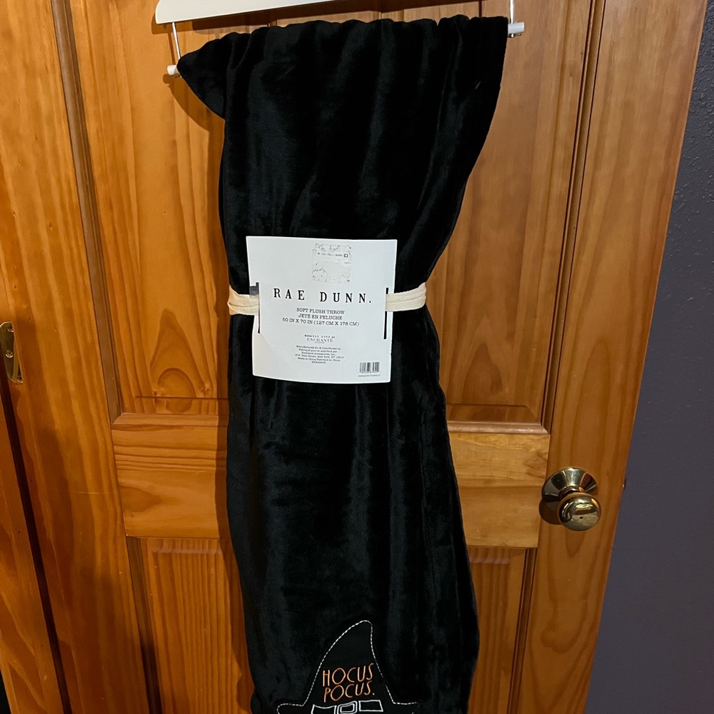 Rae Dunn Soft Plush Black Throw